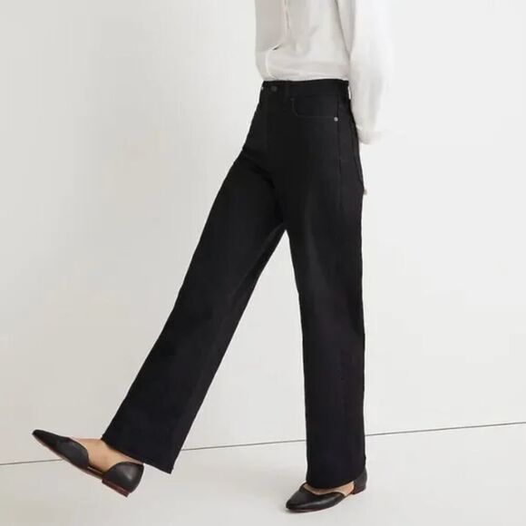 NEW Madewell The Perfect Vintage Wide-Leg Jean in Black Rinse Wash,‎ 28 - Picture 2 of 15
